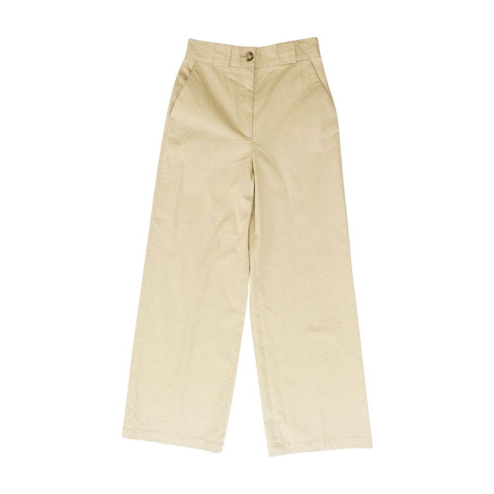 Khaki Solid Dress Pants