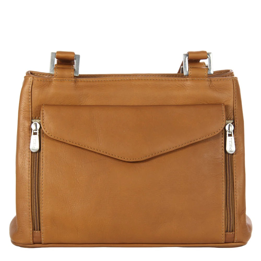 Piel Leather Double Compartment Shoulder Bag
