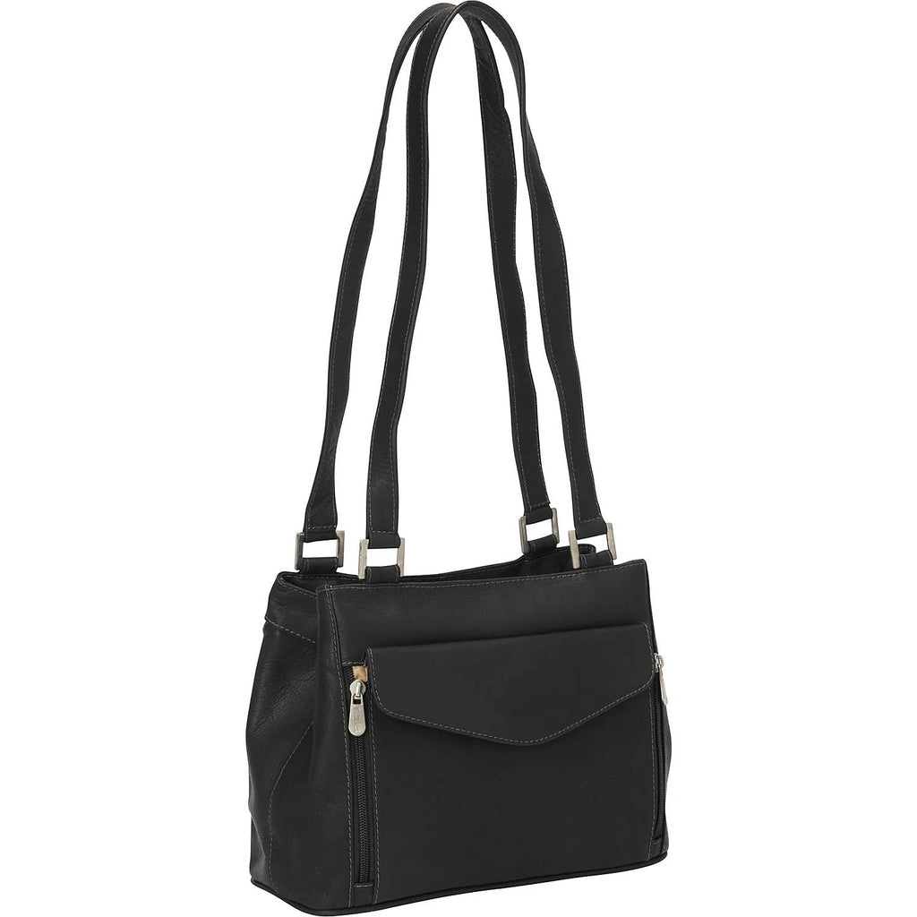 Piel Leather Double Compartment Shoulder Bag