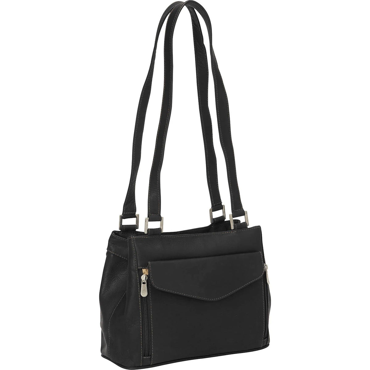 Piel Leather Double Compartment Shoulder Bag