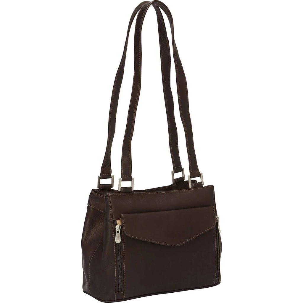Piel Leather Double Compartment Shoulder Bag