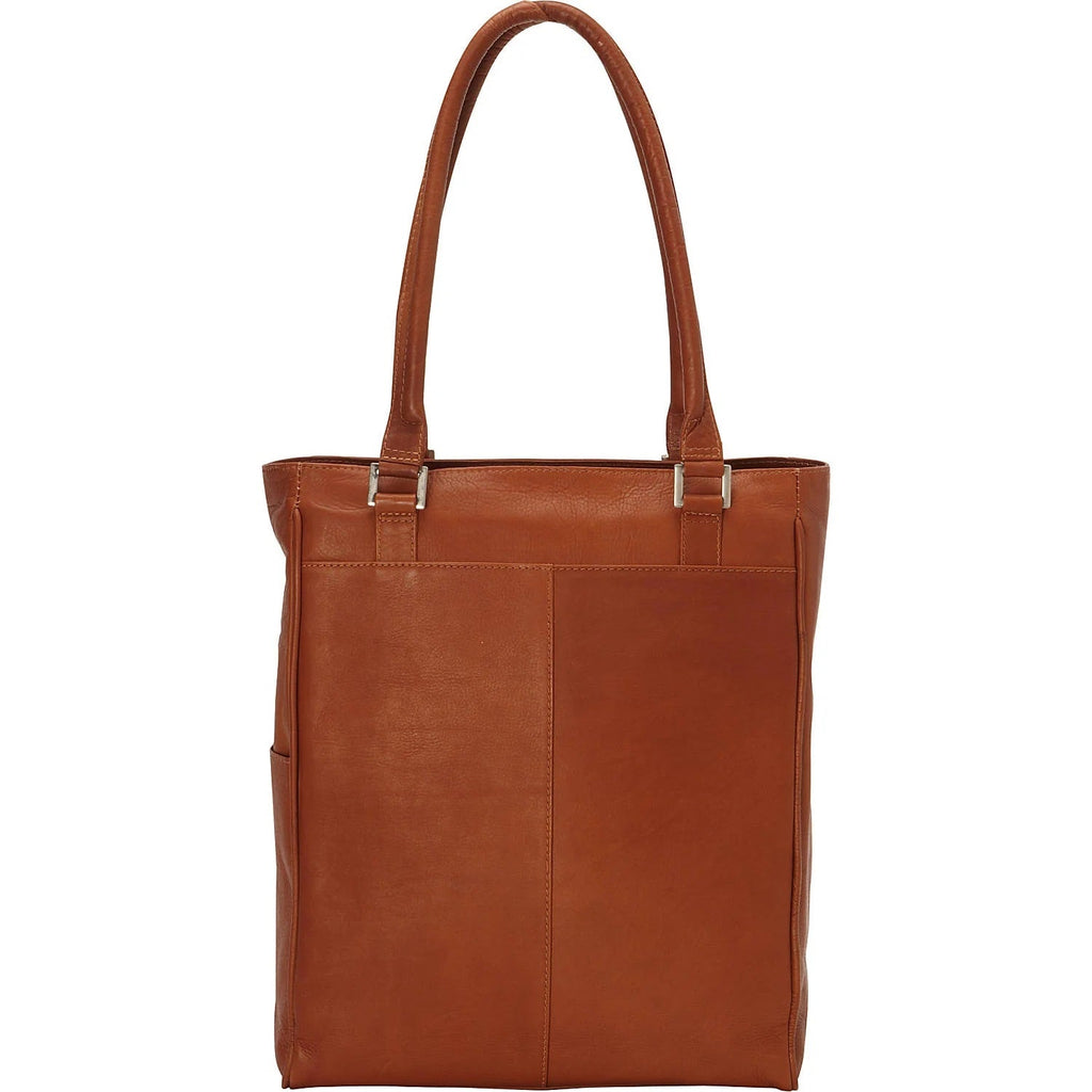 Piel Leather Vertical Laptop Leather Tote Bag