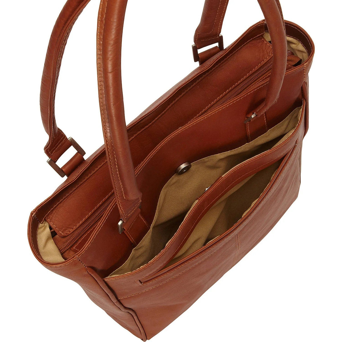 Piel Leather Vertical Laptop Leather Tote Bag
