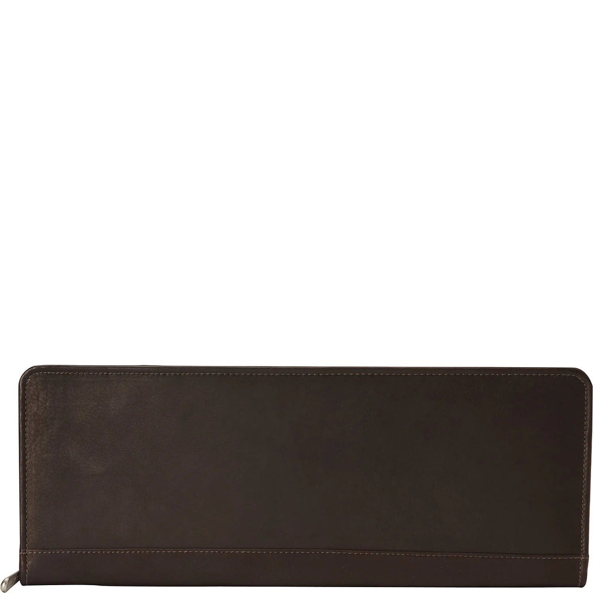 Piel Leather Zippered Tie Case with Snaps