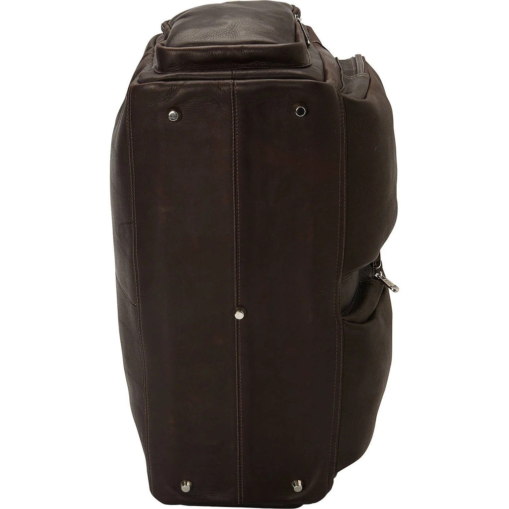 Piel Leather Multi Pocket Carry On Duffle Bag