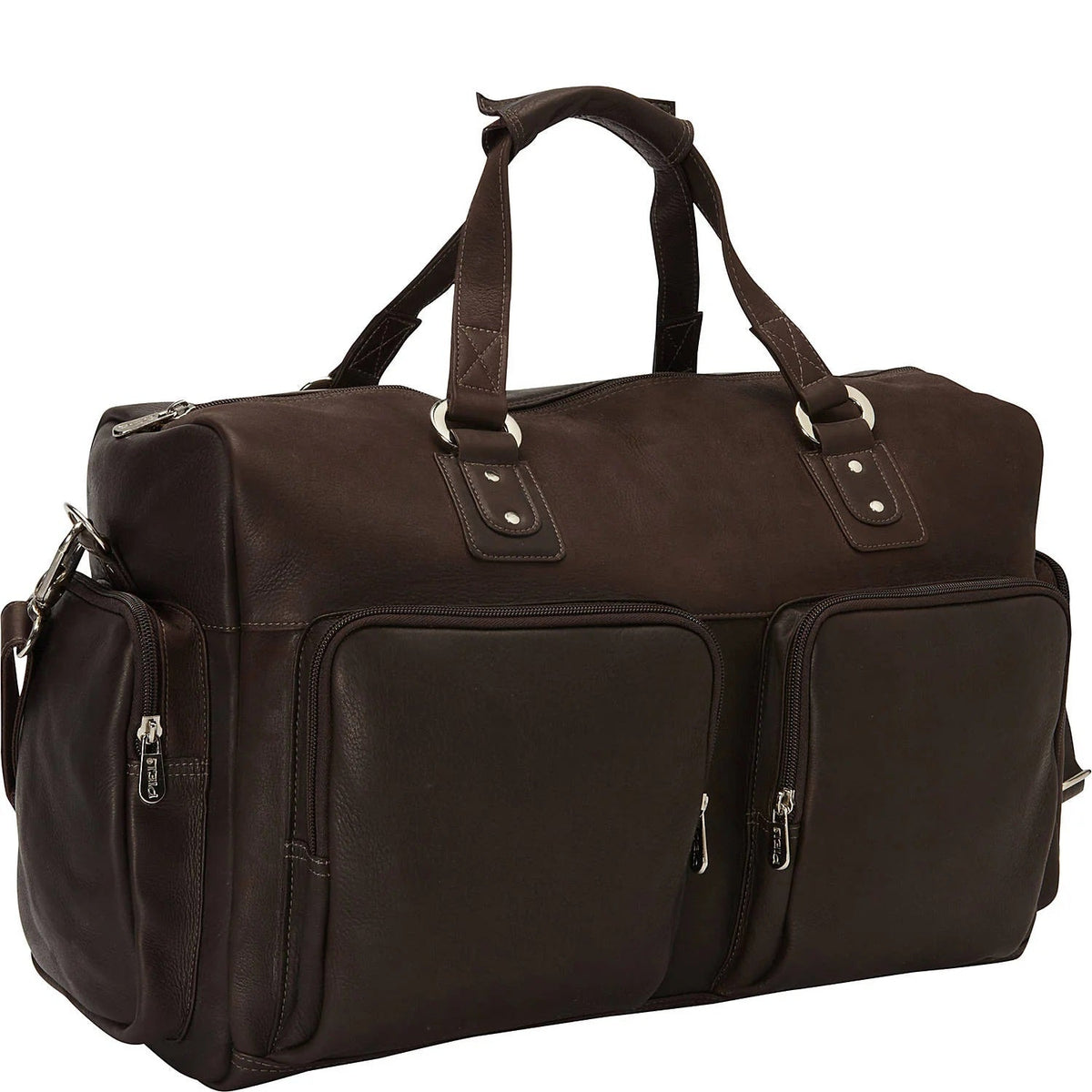 Piel Leather Multi Pocket Carry On Duffle Bag