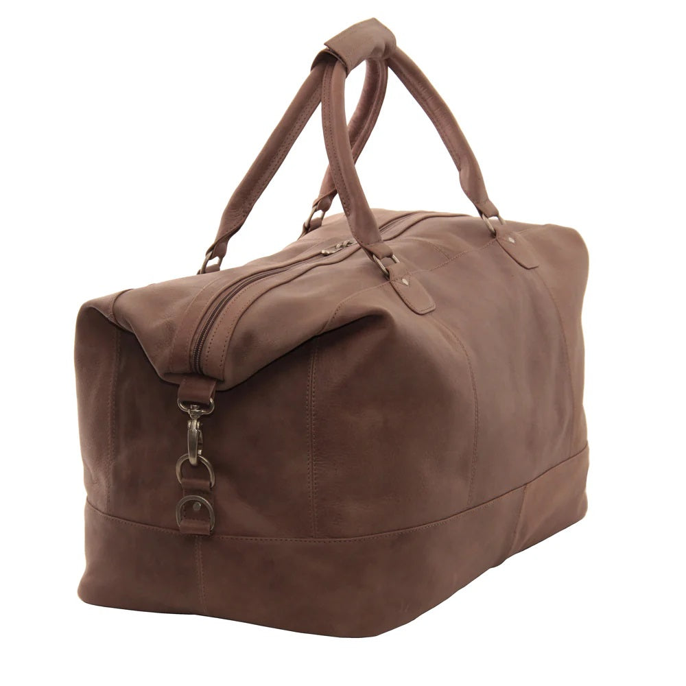 Piel Leather Large Classic Satchel Carry On Duffle Bag