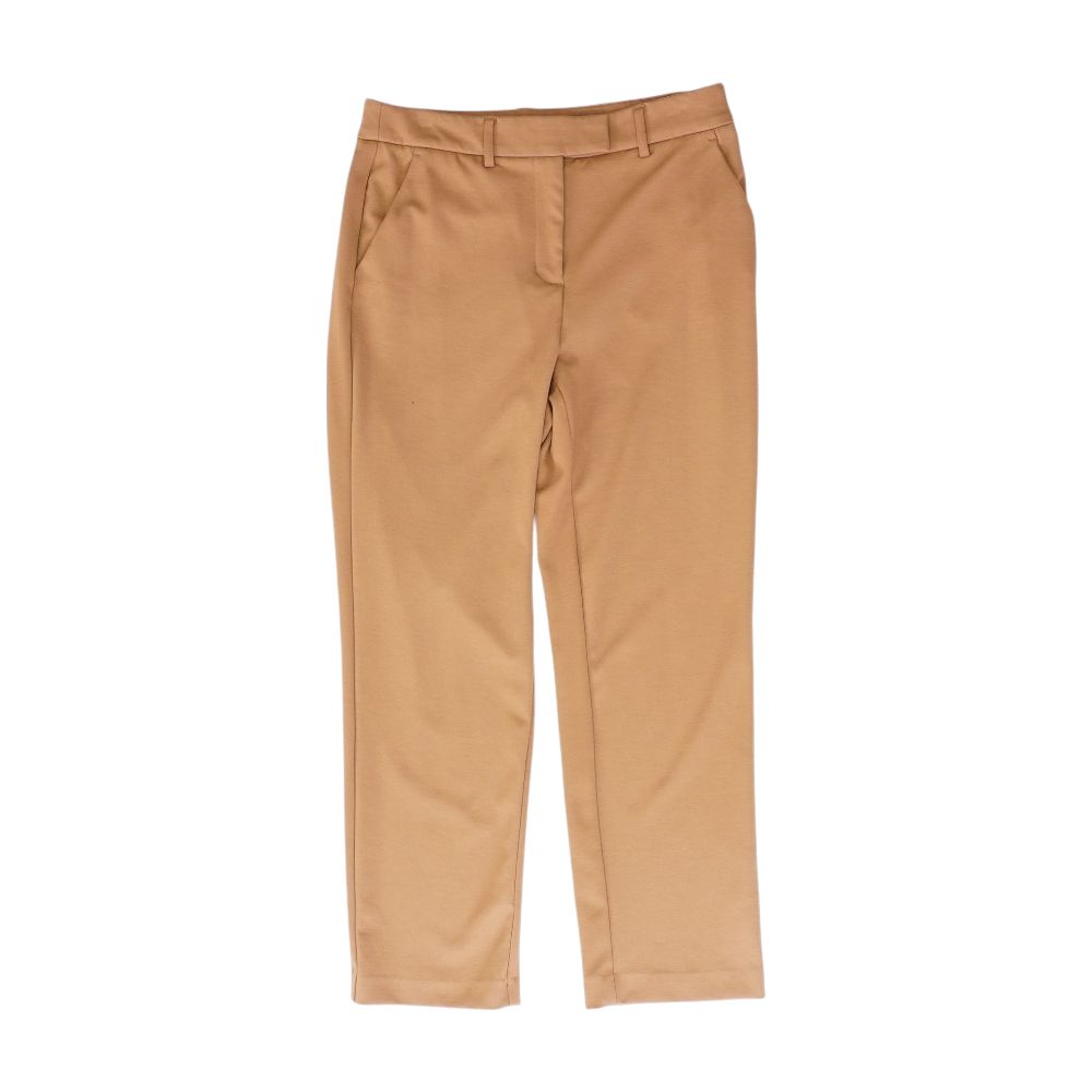 Brown Solid Dress Pants