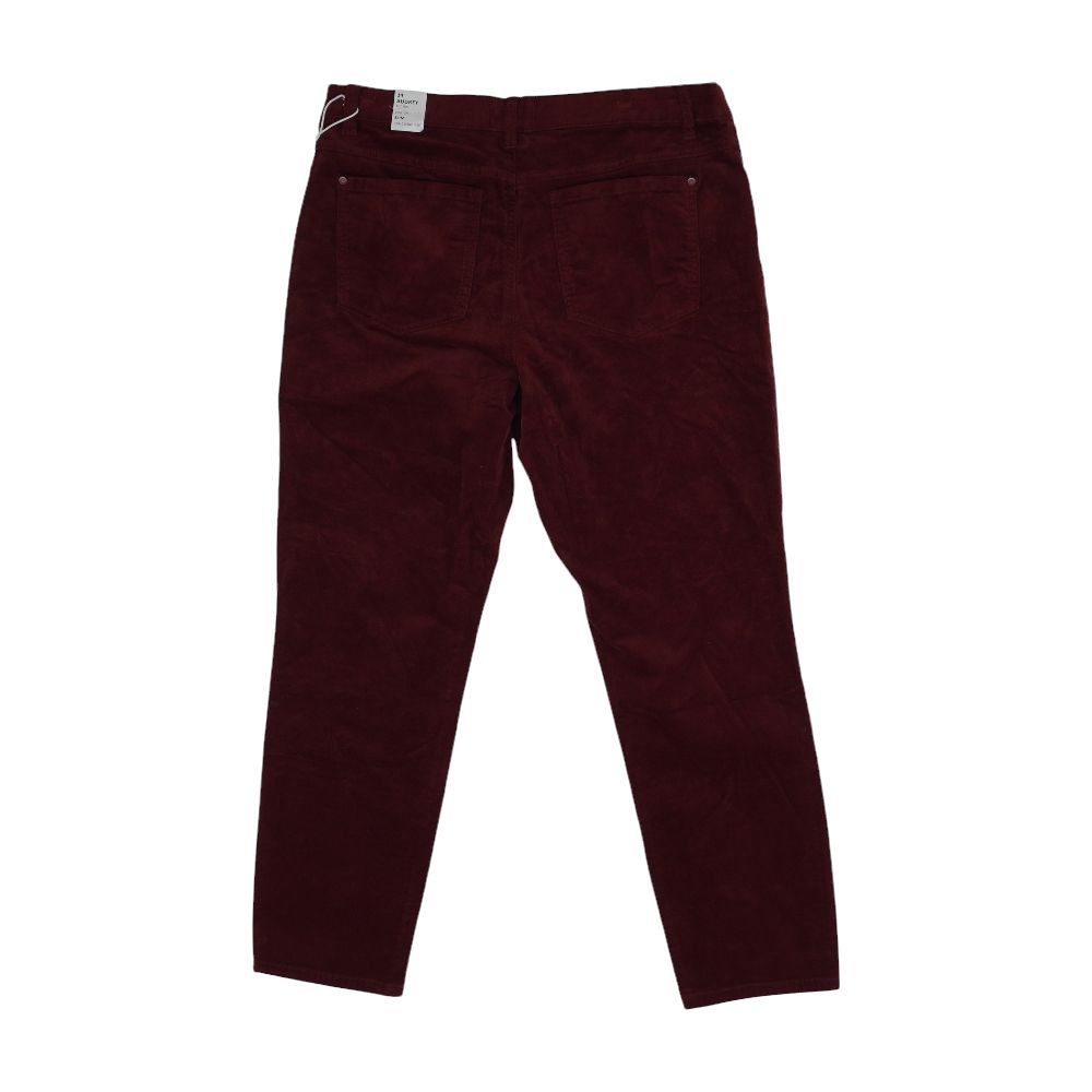 Maroon Solid Five Pocket Pants