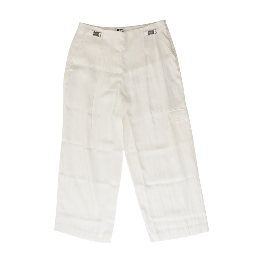 White Solid Dress Pants