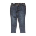 Navy Solid Mid Rise Straight Leg Jeans