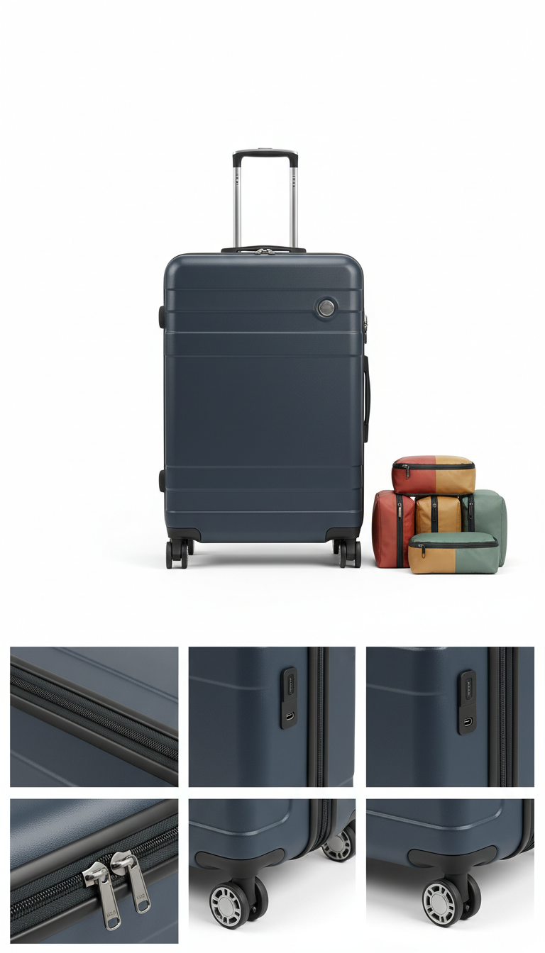 High-capacity hard-shell checked luggage