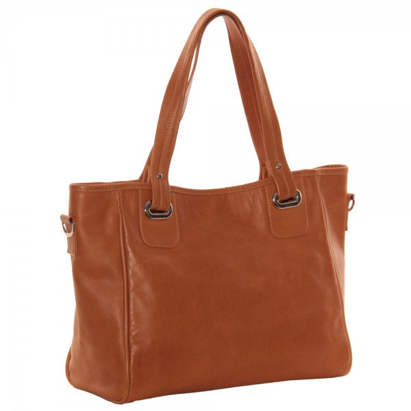 Piel Leather Open Tote/ Cross Body Bag